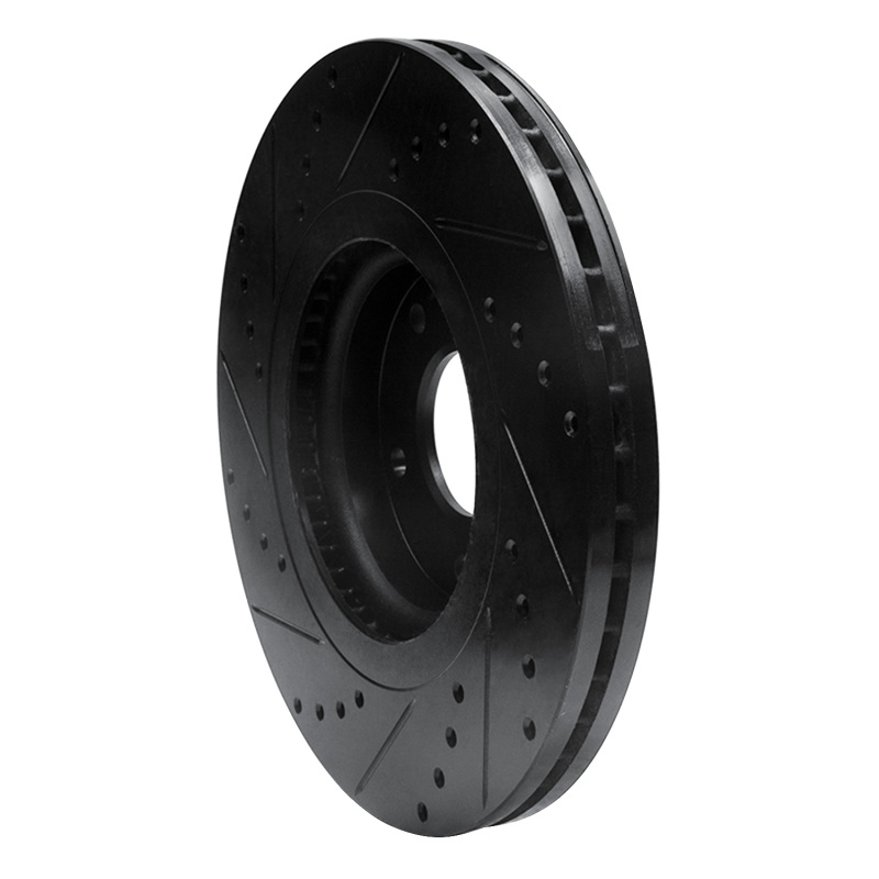 Kia Sedona Brake Rotor (1) - Front Right - R1 Concepts - Drilled & Slotted - Black - `15-`21